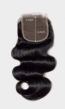 Load image into Gallery viewer, 4*4” Chic wavy body wave transparent closure